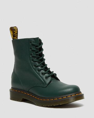 Dr Martens 1460 Pascal Virginia Leren Enkellaars Dames Groen | NL 87RVD